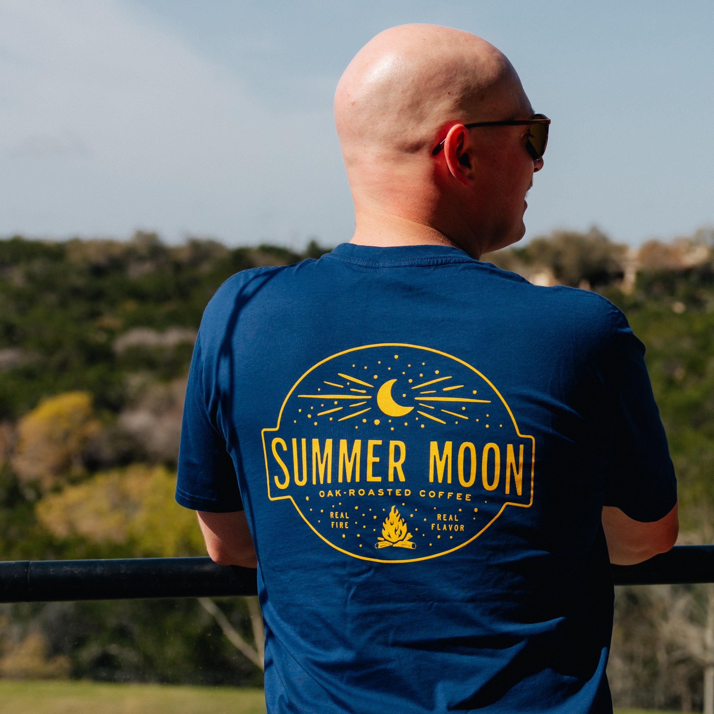 Real Fire, Real Flavor Tee Cobalt