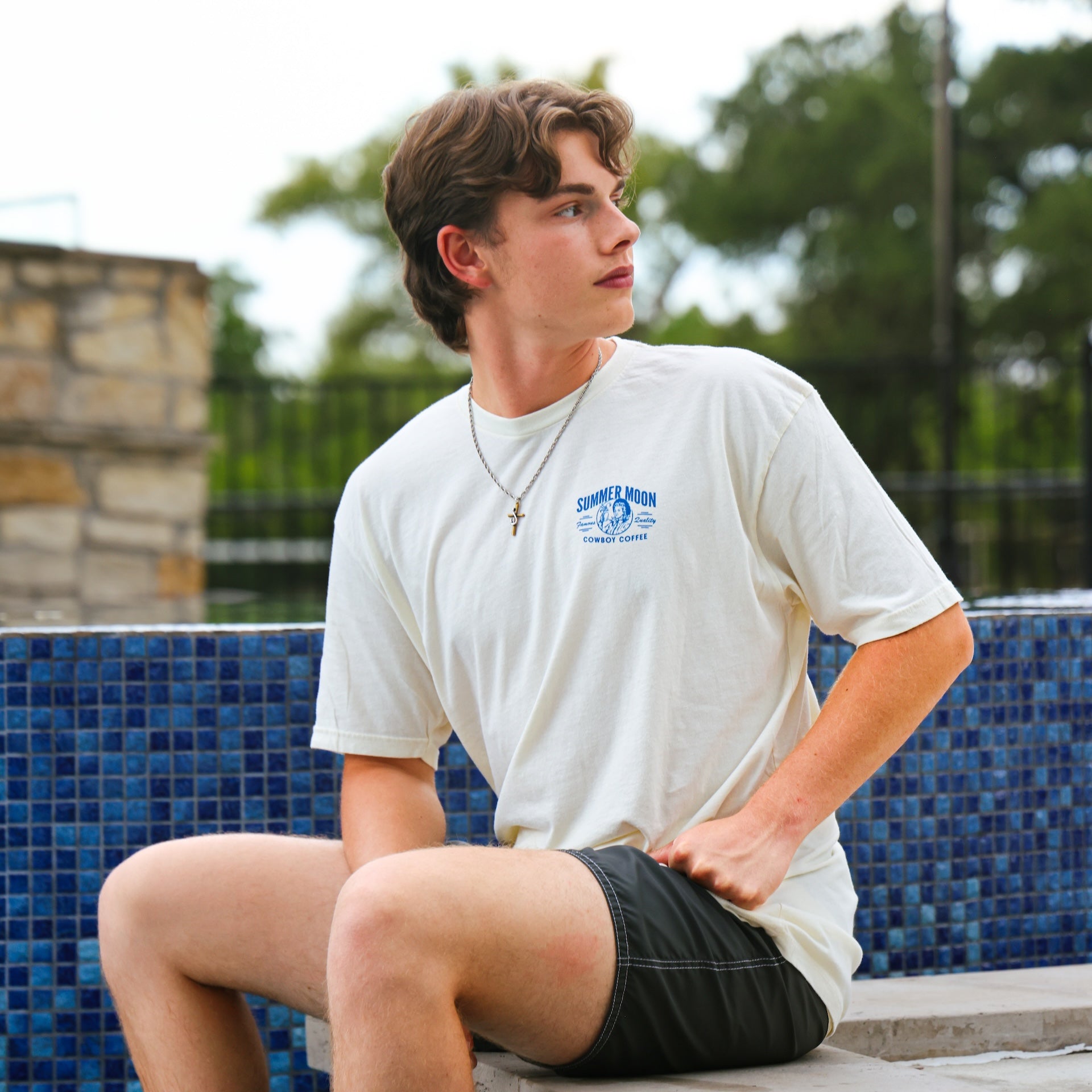 Cowboy Coffee Tee - Washed Natural