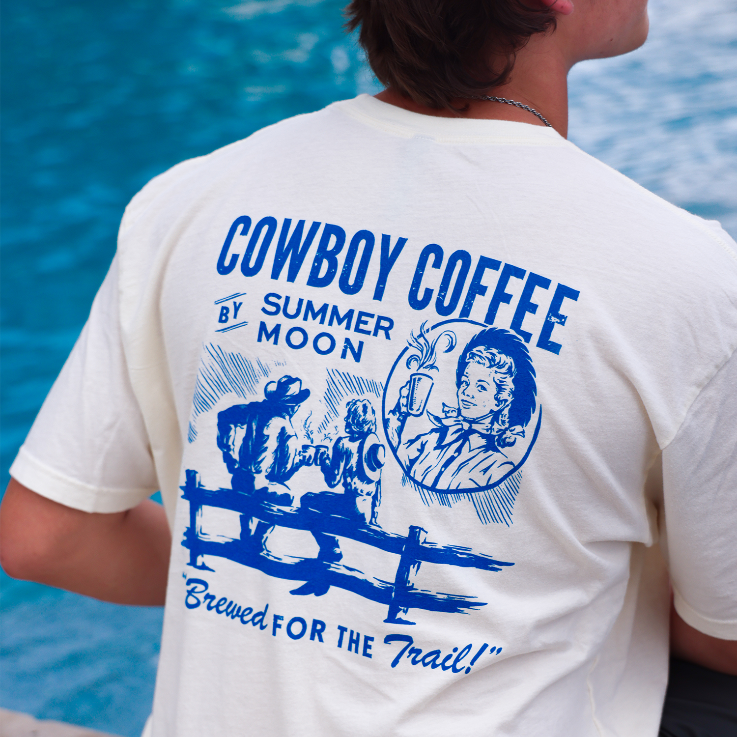 Cowboy Coffee Tee - Washed Natural